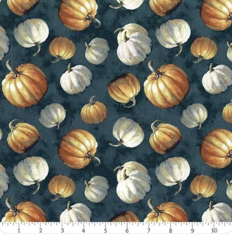 Tossed Pumpkins in Dark Blue | Glorious Fall Collection by Nancy
